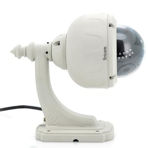 Wireless Sricam CMOS 1.0MP IP Camera with 4mm Lens and Pan-tilt P2P US Standard Plug White