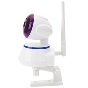 Chic 4-Lamp 720P 360-Degree Rotation Wireless HD Home Security Camera for Infants (US Standard) Whit