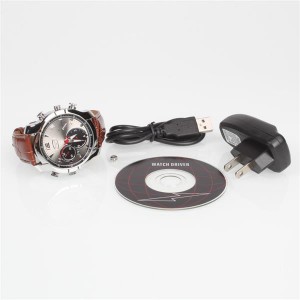 Q-30 16GB 1080P HD IR Night Vision Multifunctional Recorder Watch Coffee