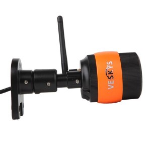 VESKYS 960P Outdoor Waterproof Wireless Security Bullet IP Camera US Plug Black & Orange