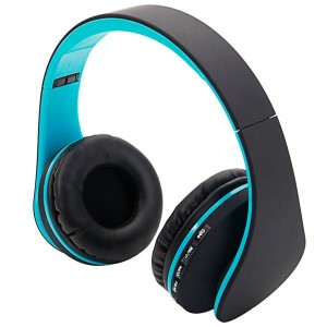 HY-811 Foldable FM Stereo MP3 Player Wired Bluetooth Headset Black & Blue