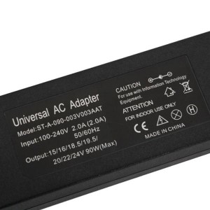 15V-24V 90W Universal Laptop AC Power Charger Adapter with 10 Plugs Black (Without Cable)