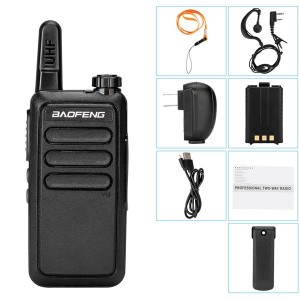 2pcs Baofeng BF-R5 FRS Walkie Talkie UHF 400-470Mhz Two Way Radio USB Charge