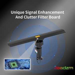 Leadzm 10000A 110V 40-860MHz 20±3dB 350°Rotation UV Dual-band Outdoor Antenna Black