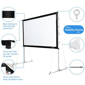 Leadzm 120" 16:9 Fast Folding Screen Outdoor Indoor Portable Projector Screen