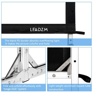 Leadzm 120" 16:9 Fast Folding Screen Outdoor Indoor Portable Projector Screen