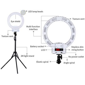 12" LED Ring Lights and 2m Light Stands US Standard White