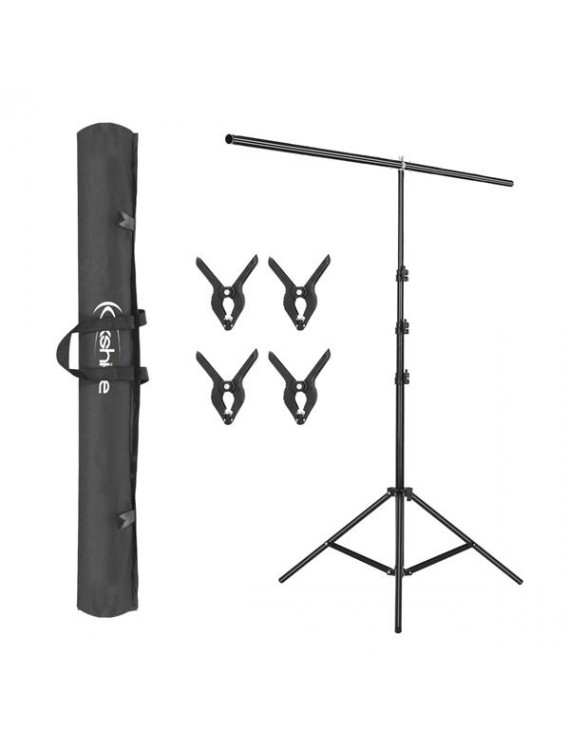 Kshioe T-Shape Backdrop Stand with 90cm Crossbar & Clamps & Carry Bag